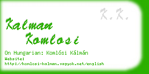 kalman komlosi business card