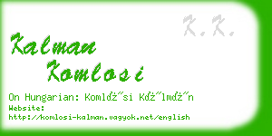 kalman komlosi business card